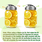 Palksky Mason Jar Pour Spout Lid Stainless Steel, Wide Mouth Pour Spout Flip Cap Lids for Mason Jars, anticracking Leak Proof Seal Cover Airtight for Drinking Salad Dressing & Food Storing(4PCS)