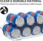 Simple Houseware Soda Can Organizer and Dispenser for Refrigerator / Pantry, Clear, Set of 4