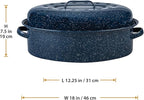 Granite Ware Limited Edition Large Covered Oval Roasting Pan, 18", Blue