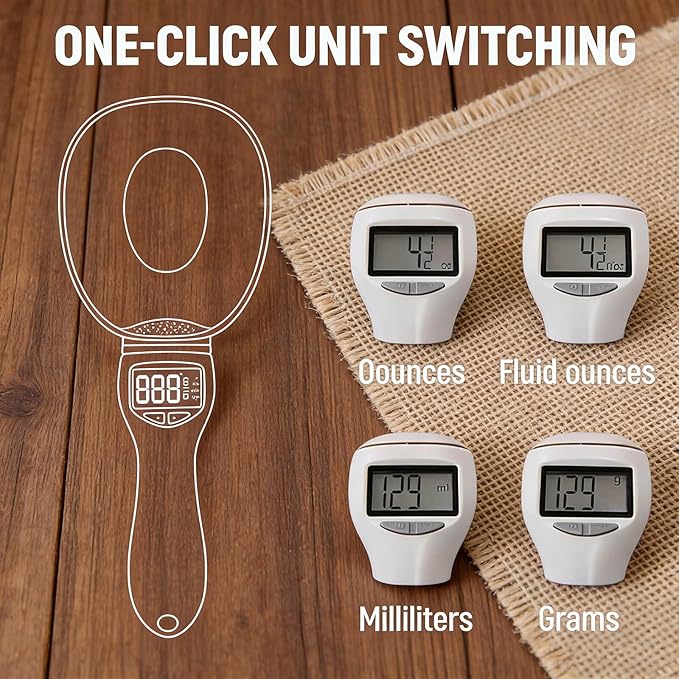 2026 New Electronic Measuring Spoon with LCD Display, Digital Measuring Spoon Scale for 1 Gram to 800 Grams Precision, Food Measuring Scale for Cooking, Baking, Coffee and Pet Portion Control