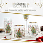 Spode Christmas Tree 14 Fl. Oz. Double Old Fashion Glass (Set of 4), Polka Dot - Whiskey & Bourbon Glasses for Festive Entertaining, Old-Fashioned & Rocks Glasses for Holiday Drinks