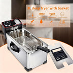 3L Deep Fryer with Basket, 1300W Small Deep Fryers for Home Use, Fryer Pot with Temperature Control, View Window Lid,Stainless Steel Body Electric Deep Fryer Pot for Restaurant