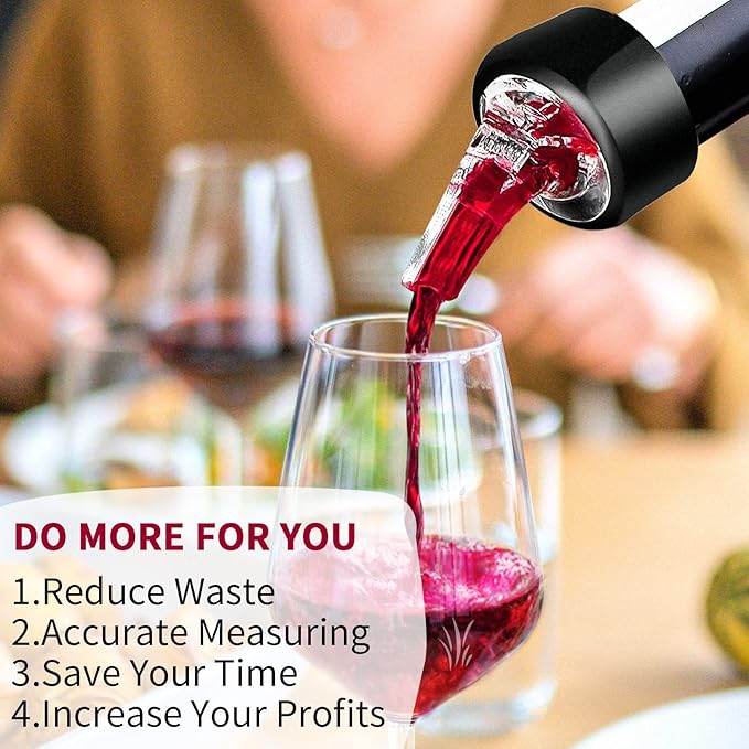 Automatic Measured Bottle Pourer - Quick Shot Spirit Measure Pourer Drinks Wine Cocktail Dispenser Home Bar Tools - 1oz/30ml (6 pack)