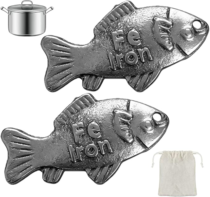 2 Pcs Iron Fish Cooking Tool, Lucky Iron Fish For Iron Deficiency, Natural Iron Supplement To Support Iron Levels For Vegans, Athletes, Children, Iron Fish For Cooking, Great Gift