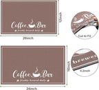 CooRug Absorbent Coffee Mat, Fashion Dish Drying Mat for Kitchen Counter Coffee Bar Accessories Espresso Machine Dish Rack 12" x 20" Brown