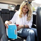 Cooluli Mini Fridge for Bedroom - Car, Office Desk & Dorm Room - Portable 4L/6 Can Electric Plug In Cooler & Warmer for Food, Drinks, Skincare Beauty & Makeup - 12v AC/DC & Exclusive USB Option, Blue