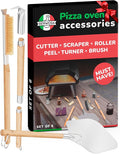 Senwosa Pizza Oven Accessories Set - 3 Piece Pizza Making Kit with Pizza Peel, Pizza Oven & Stone Brush with Scraper, Turning Fork & Bubble Popper - Tools for Indoor Outdoor Brick Wood Gas Ovens