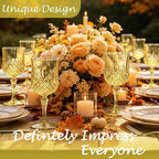Plastic Wine Glasses, Plastic Goblets Vintage Style Cordial Unbreakable Drinking Glasses, Reusable Drinkware for Wedding Reception, Grand Event Party Supplies (24, Gold)