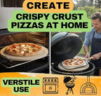Round Pizza Stone for Oven 16 inch - Large Pizza Stone for Grill with Handles, Metal Pizza Peel & Dough Tool - Baking Stone for Bread - Oven Stones - Pizza Making Set