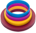 GreenOlive Rolling Pin Guide Ring Spacer Bands (8 Piece Set) Multicolored Flexible Silicone Slip On Baking Accessories Fit 1 3/4” to 2” Wide Dough Rollers