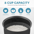 AROMA® CoreCoat™ Digital Rice Cooker & Steamer for Brown Rice with Nonstick Ceramic Coating (8 Cups Cooked, 4 Cups Uncooked)