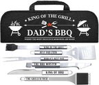 Christmas Dad Gifts from Daughter, Dad Grilling Accessories Gift for Birthday, Heavy Duty Stainless Steel Grill Set BBQ Grill Tools for Outdoor Grill with Aluminum Case, Grill Utensils Set