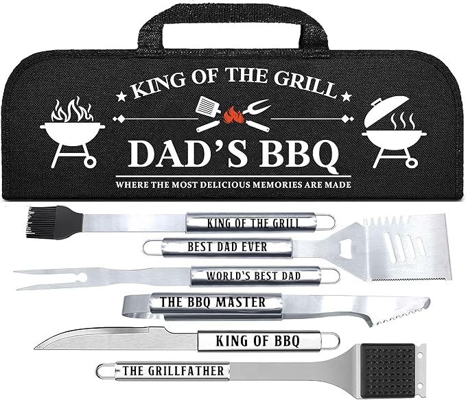 Christmas Dad Gifts from Daughter, Dad Grilling Accessories Gift for Birthday, Heavy Duty Stainless Steel Grill Set BBQ Grill Tools for Outdoor Grill with Aluminum Case, Grill Utensils Set
