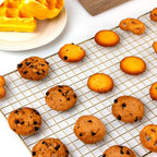 BRIOUT Cooling Rack for Baking, 16x10 Inches Baking Rack, Thick Wire Cookie Rack for Cooking, Roasting, Grilling, Drying, Oven Safe, Fits Half Sheet Pan, Gold
