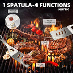 28PCS Stainless Steel BBQ Grill Accessories Set, Grilling Gifts for Men Birthday Father's Day, Portable Multifunction Grilling Utensils Tools Kit with Storage Bag for Outdoor Grill Camping BBQ Party