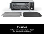 Ninja SP201 Digital Air Fry Pro Countertop 8-in-1 Oven with Extended Height, XL Capacity, Flip Up & Away Capability for Storage Space, with Air Fry Basket, Wire Rack & Crumb Tray, Silver