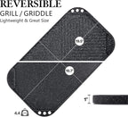 SENSARTE Nonstick Griddle Grill Pan, Pro-Grid Reversible Grill & Griddle Pan, Two Burner Cast Aluminum, Portable for Indoor Stovetop or Outdoor Camping BBQ, 19.5" x 10.7"