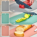 TPU Cutting Board Set of 2 9"x12" - Flexible Cutting Mats for Kitchen Knife Friendly, Cutting Mat Non-Slip Chopping Board Double Sided Scratch Resistant Food Grade Mint Gray
