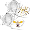 Tea Infuser 2 pcs TeaSanavie Tea Strainer Handmade Honey Bee & Spider Loose Leaf Tea Steeper Tea Ball with Bee Charm Pendant Tea Infusers for Loose Tea