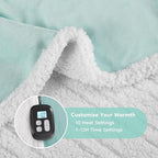 Electric Heated Blanket Full Size - 72"x84", Soft Flannel Heating Blanket, 10 Heating Levels, 1-12 H Auto Shut Off, Breathable Warm and Washable for Bed, Light Green