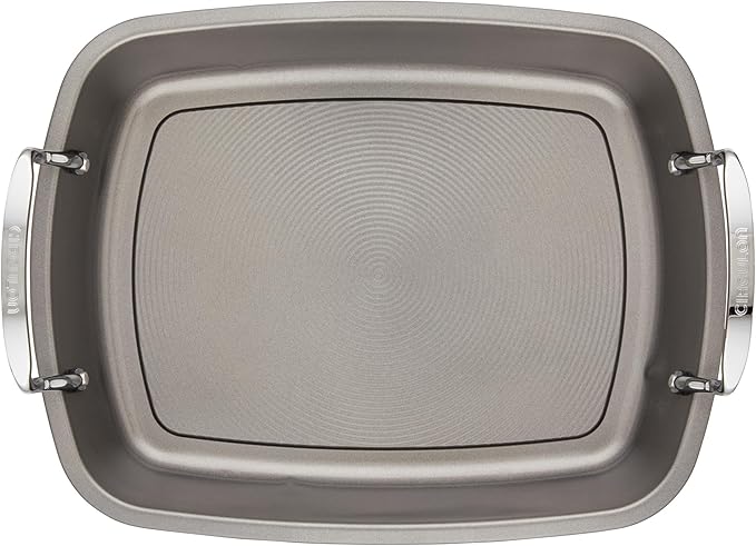 Circulon Total Bakeware Nonstick Roaster, Roasting Pan with Rack, 17-Inch x 13-Inch, Gray