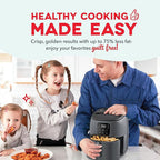 Dash Digital Tasti-Crisp™ Air Fryer - Compact Electric Digital Fryer With Auto Shut-Off Feature - Ideal for Small Spaces - AirCrisp® Technology - 2.6 Quarts - Cool Grey