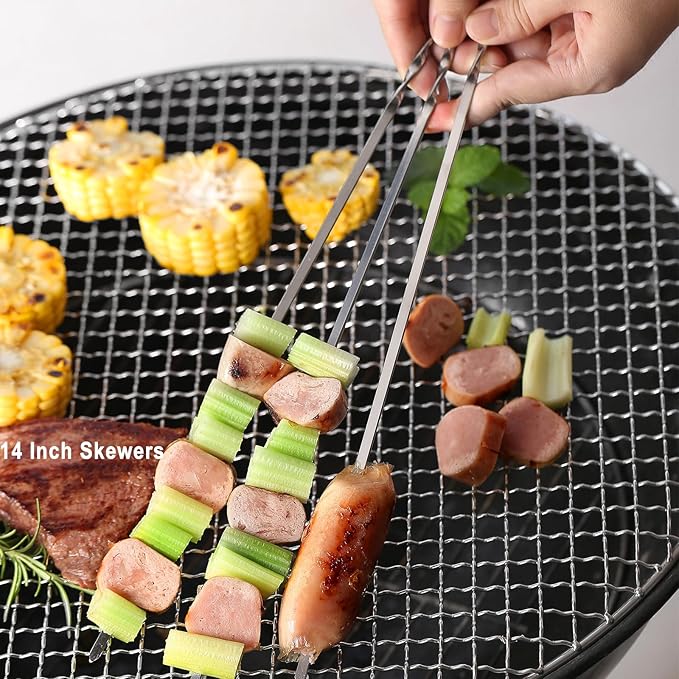 BBQ Grilling Tools Set,12pcs Grilling Accessories Kit for Men Gift, BBQ Grill Utensils Gift Kit with Storage Bucket BBQ Tools Grill Tools Set for Outdoor Grill (Black)