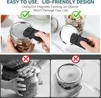 2 Pack Canning Jar Opener with Magnets, Mason Jar Opener For Canning Lids, Regular and Wide Mouth Lids, Powerful Magnet for Easy Refrigerator Storage, Releases Vacuum Seal– Patent Pending(Black)