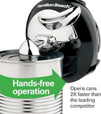 Hamilton Beach Walk 'n Cut Electric Can Opener for Kitchen, Use On Any Size, Automatic and Hand-Free, Cordless & Rechargeable, Easy Clean Removable Blade, Black (76501G)