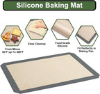 Baking Sheet Tray Cooling Rack with Silicone Mat Set, Stainless Steel Cookie Pan For Oven, Set of 9 (3 Sheets + 3 Racks Mats), Warp Resistant & Heavy Duty & Easy Clean, Grey