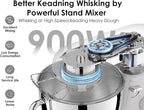 Kitchen in the box Stand Mixer - 8.5 Quart Mixing Bowl with Handle, 900 Watt Heavy Bread Dough Standing Mixers Tilt-head with Dough Hook, Whisk, Flat Beater and Splash Guard (Black)