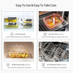AILTEC 10 Pack Glass Meal Prep Containers, Glass Food Storage Containers with Lids Airtight, Storage Container Set with Lid for Food, Bpa-free, Leak-proof, Microwave Oven Freezer Dishwasher Safe