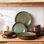 12 Piece Stoneware Dinnerware Set for 4 – Plates & Bowls Dish Set