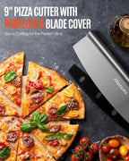 Pizza Peel Aluminum Pizza Spatula,9 inch Metal Pizza Paddle(13"x 9") with Rocker Cutter Foldable Wood Handle, [Storage bag included], for Family Pizza Oven Baking Pizza, Dough, Bread & Pastry