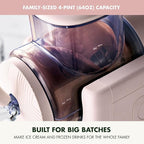 GreenPan Frost Ice Cream Maker & Slushie Machine, Soft Serve, Sorbet, Margaritas, Milkshakes, Frozen Yogurt, No Pre-Freezing, Ready in 15 Mins, 6 Modes, 7 Textures, Self-Cleaning, Family Size, Pink