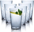 JGIRL unbreakable Plastic Drinking Glasses [Set of 6] Shatterproof Drinking Cups, reusable Drinking Tumblers, Plastic glass cup, Drinking cup, Dishwasher Safe (16 Ounces)
