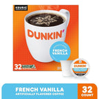 Dunkin' French Vanilla Flavored Coffee, 32 Keurig K-Cup Pods