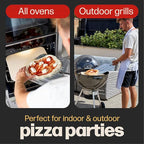 Hans Grill Pizza Peel PRO | Made for XL Pizza 12 inch + | Professional Restaurant Grade Perforated Metal Non-Stick Paddle for launching, turning and retrieving pizzas (Peel Pro) (Grey)
