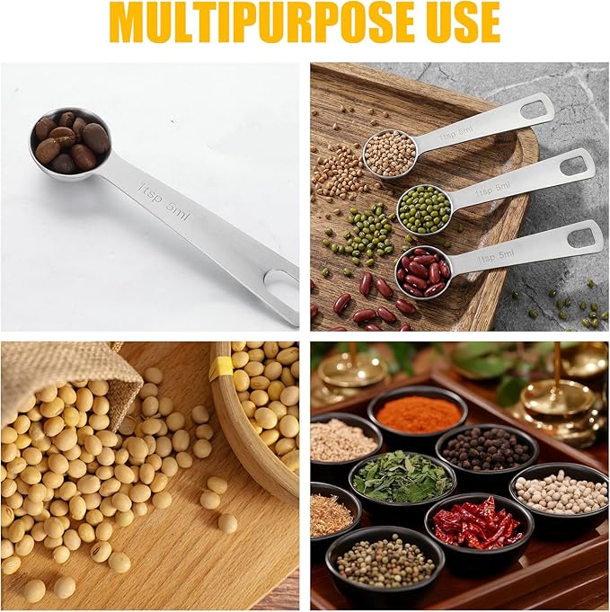 3Pcs Stainless Steel Measuring Spoons Set 1 Teaspoon 5ml for Precise Cooking Baking and Spice Measurement Short Handle Design for Easy Use in Kitchen Essential for Home Chefs and Baking