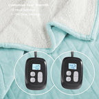 Electric Heated Blanket King Size - 90"x100", Soft Flannel Heating Blanket, 10 Heating Levels, 1-12 H Auto Shut Off, Breathable Warm and Washable for Bed, Mint Green