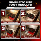 20" Deep Fryer Cleaning Brush by FryOilSaver Co., Up to 425F High Heat Resistant Pot Cleaning Brush for Kitchen Deep Fryers, Griddle, Grills, Ovens & Waffle Maker for Food Service & Restaurant - 90049