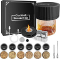 Electric Whiskey Smoker Kit Cocktail Smoker Kit with 6 Wood Chip Flavors Old Fashioned Drink Smoker Kit for Bourbon Whiskey Cocktails Home Bar Accessories Whiskey Gifts for Men Dad Husband