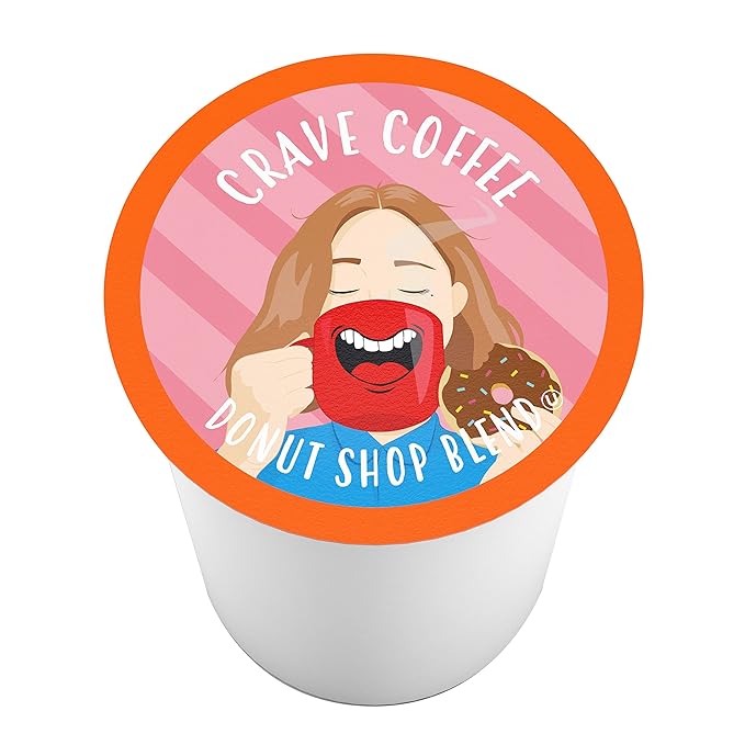 Crave Beverages Donut Shop - Medium Roast Coffee Pods for Keurig K Cup Brewers, 40 Count