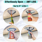 GOLDTREE Latest Stainless Steel Jar Openers for Seniors, Under Cabinet Jar Opener Tool for Weak Hands, Under Counter Jar Lid Cap Opener, Easy Grip
