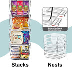 Sorbus Stackable Storage Bins Open Front, Clear Stackable Storage Bins, Pantry Bins for Storage and Organization, Acrylic Stackable Bins for Kitchen, Clear Pantry Organizer Bins (Small Square 8 Pack)