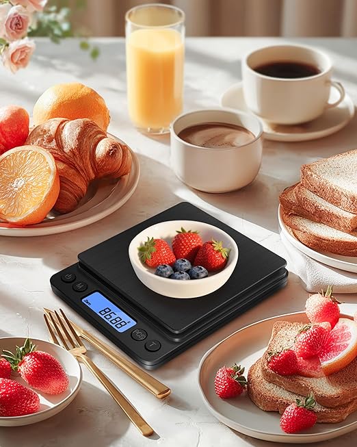 NEXT-SHINE Gram Scale 500g x 0.01g Precision, Mini Pocket Size Scales with 2 Plastic Trays LCD Display, Weighing Coffee Espresso Small Food