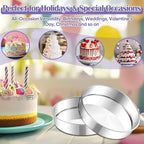 E-far 9 Inch Round Cake Pan, 2-Piece Stainless Steel Round Baking Mold Tins - Non-Toxic & Leak-Proof for Birthday Wedding Layer Tiered Cake, Easy Clean & Dishwasher Safe
