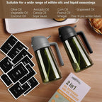 SWEET VIEW - Olive Oil Sprayer for Cooking, 16oz/470ml Glass Light-Proof Oil Pourer for Kitchen with Stickers for Air Fryer, Cooking, Salad, and BBQ with Stickers