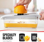 Fullstar Mandoline Slicer for Kitchen, Fruit Cutter, Cheese Grater, Cucumber Slicer, Veggie Spiralizer, Food Cutter & Kitchen Gadgets & Gifts with Safety Glove (11 in 1, White)