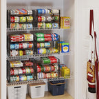 JKsmart 3-Tier Stackable Can Rack Organizer for Pantry, Adjustable Can Storage Holder for Various Ounces of Canned food Soda Drinks, Can Dispenser for Kitchen Cupboard Cabinet, 2 Pack